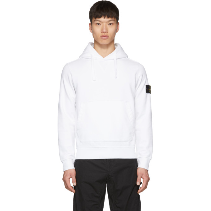 stone island badge sleeve hooded sweatshirt