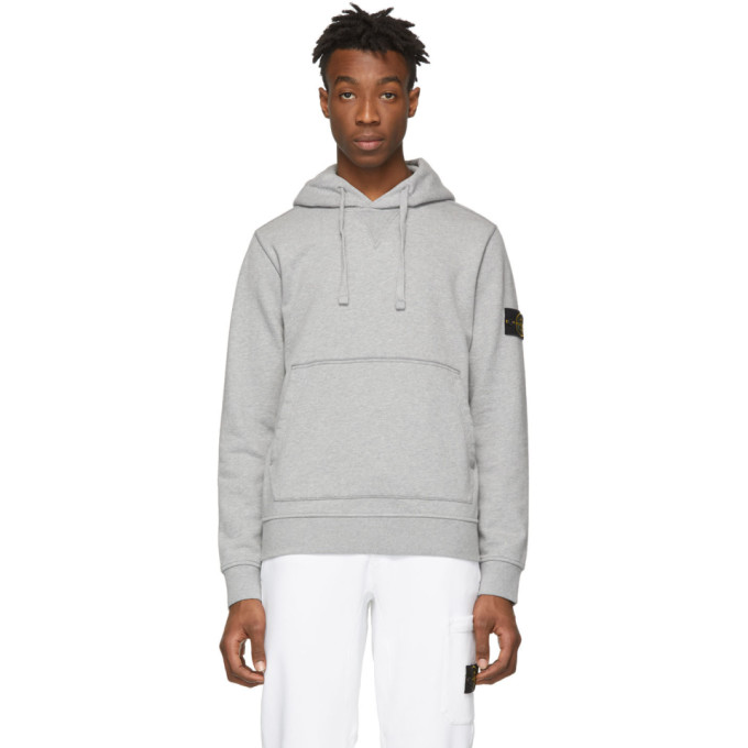 stone island badge sleeve hooded sweatshirt