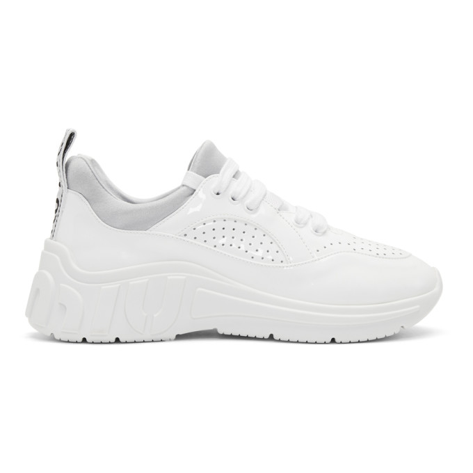Miu Miu White Patent Run Sneakers
