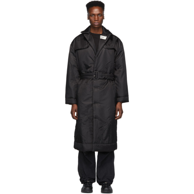 032c Black Cosmic Workshop Overcoat 191843M17600106