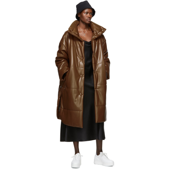 NANUSHKA Brown Vegan Leather Eska Coat