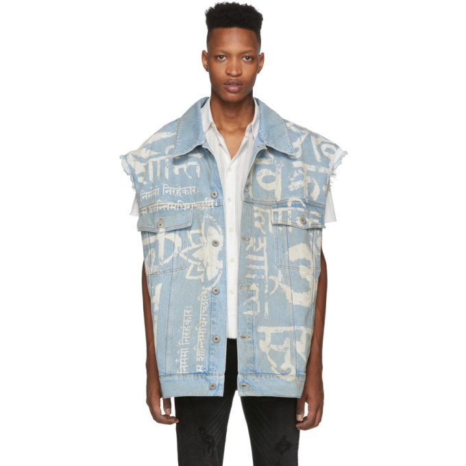 Faith Connexion Jackets FAITH CONNEXION BLUE DENIM PRINT JACKET