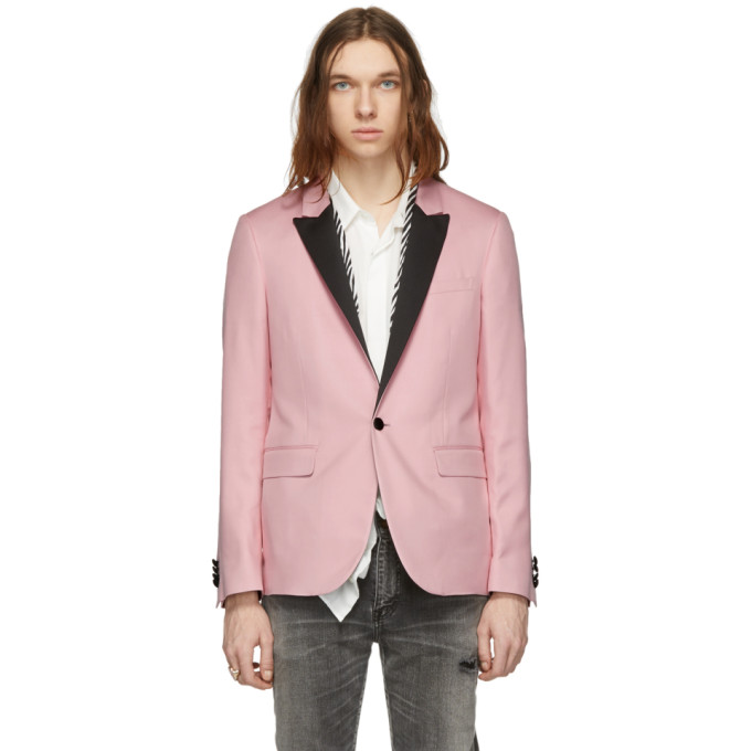 AMIRI AMIRI PINK ZEBRA SCARF BLAZER