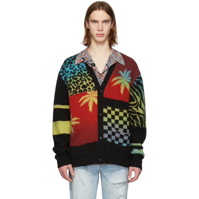 Amiri Tops AMIRI MULTICOLOR OMBRE PATCHWORK CARDIGAN
