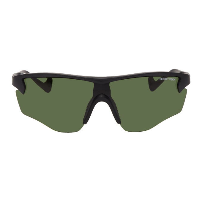 District Vision Sunglasses BLACK & GREEN JUNYA RACER SUNGLASSES