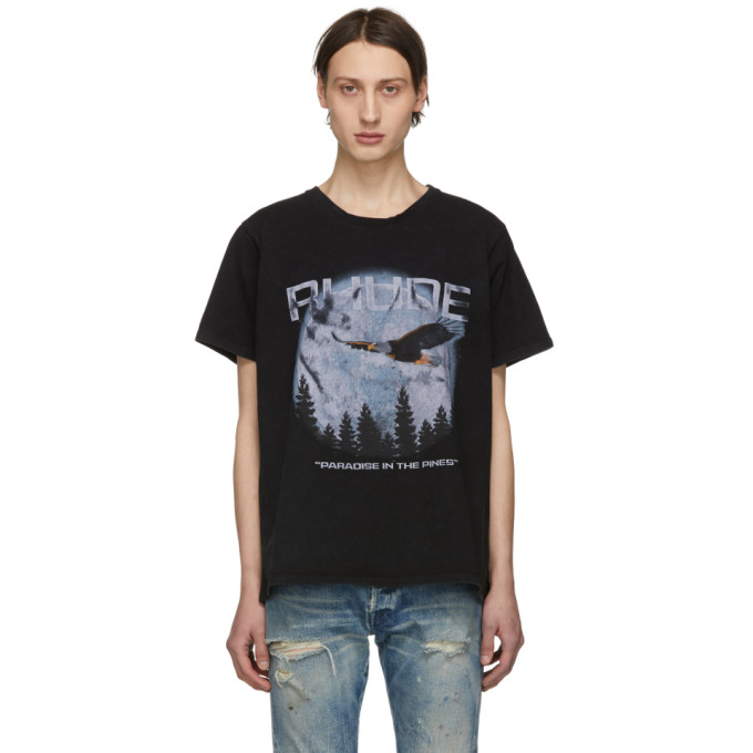 Rhude T-shirts RHUDE BLACK PARADISE T-SHIRT
