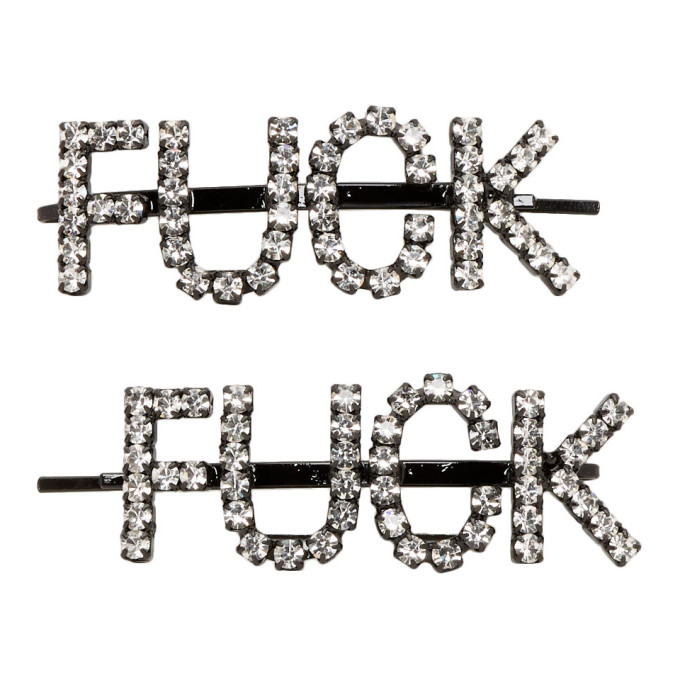 Ashley Williams Accessories ASHLEY WILLIAMS TRANSPARENT FUCK HAIR CLIP SET