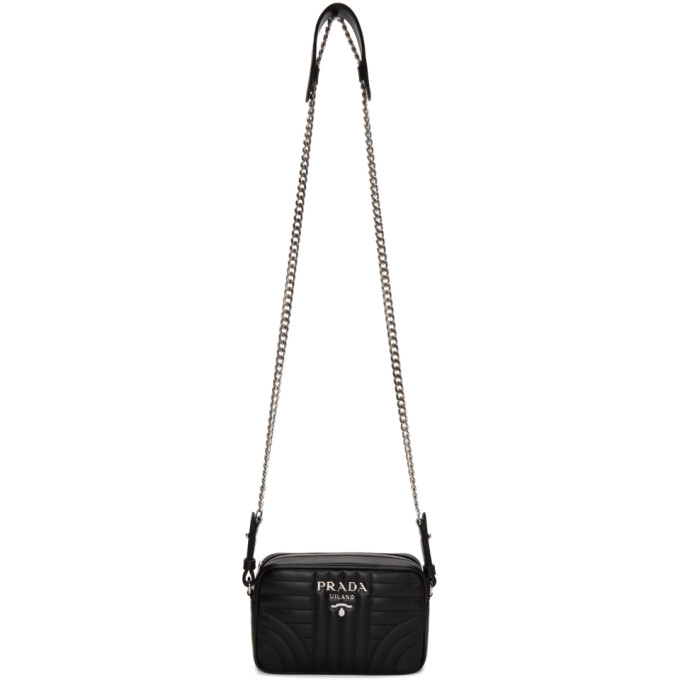 Prada Black Quilted Diagramme Bag