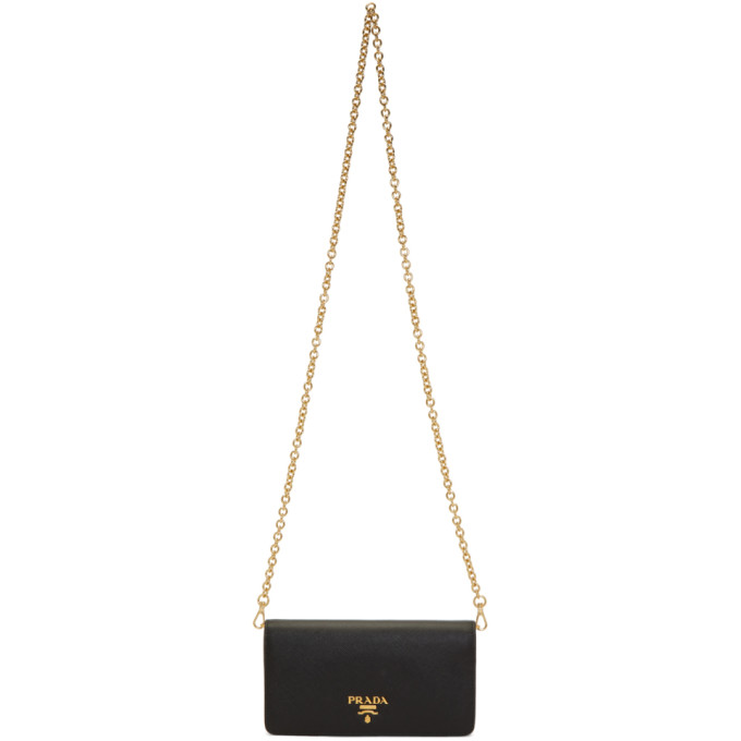 Prada Black Mini Chain Bag In F0002 