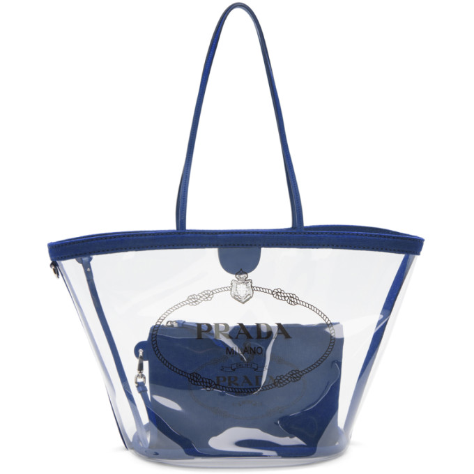 Prada Transparent & Blue PVC Tote