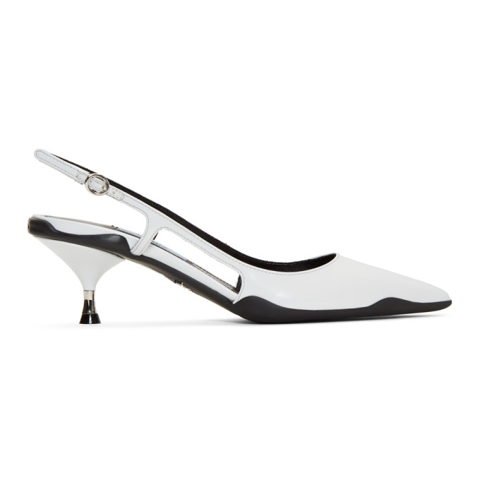 white pointed slingback heels