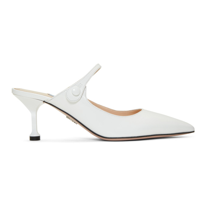 white prada mules