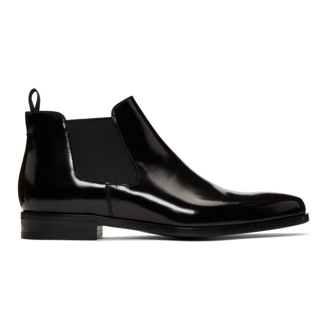 Prada Black Low Chelsea Boots