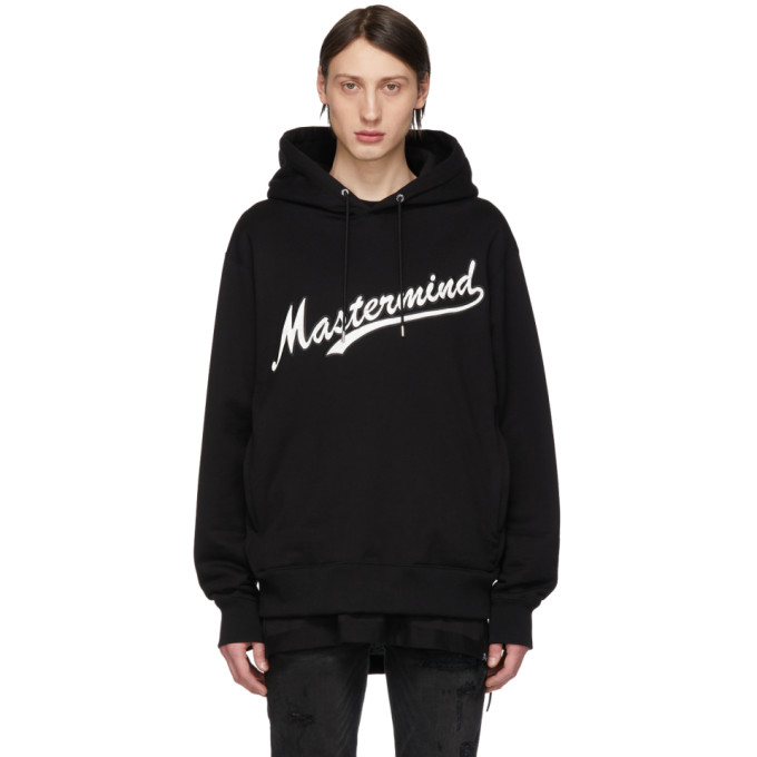 Mastermind Japan Tops MASTERMIND WORLD BLACK BASEBALL LOGO HOODIE