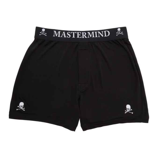 MASTERMIND JAPAN MASTERMIND WORLD TWO-PACK BLACK SILK BOXER BRIEFS