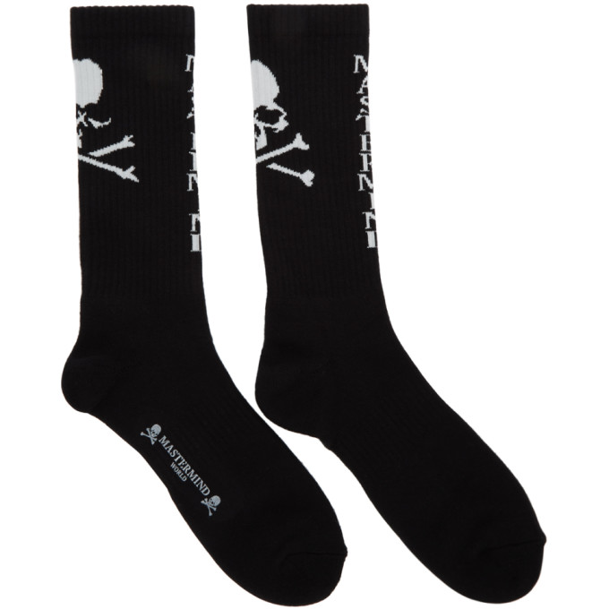 MASTERMIND JAPAN MASTERMIND WORLD BLACK LOGO SOCKS