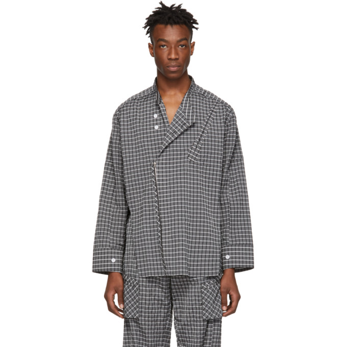 Kiko Kostadinov T-shirts KIKO KOSTADINOV BLACK CHECK APAJERITO SHIRT