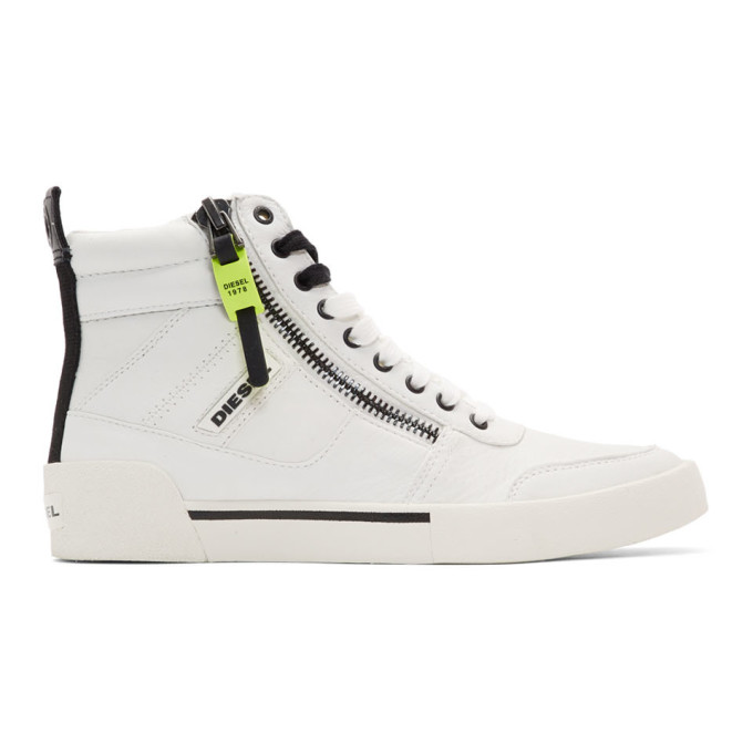 diesel white leather sneakers