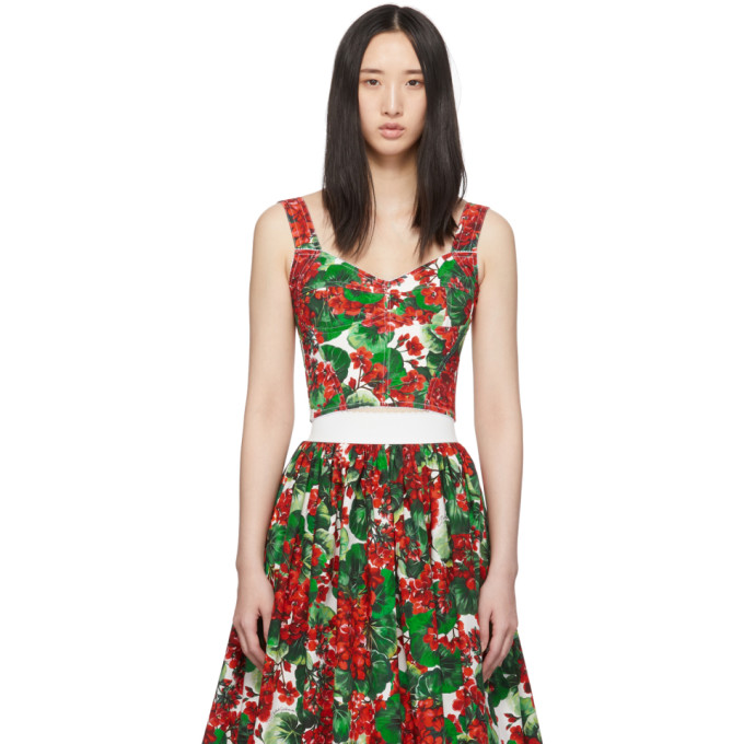 dolce gabbana red floral dress
