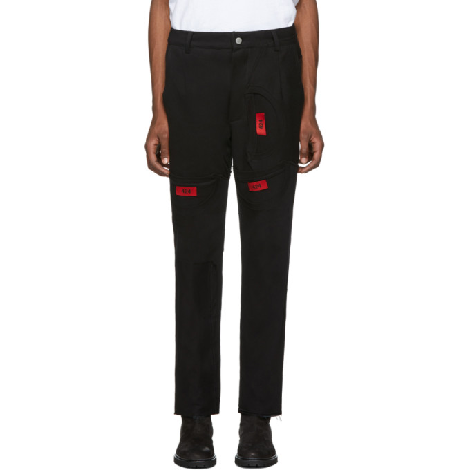 424 424 BLACK REWORKED TEE WORK TROUSERS