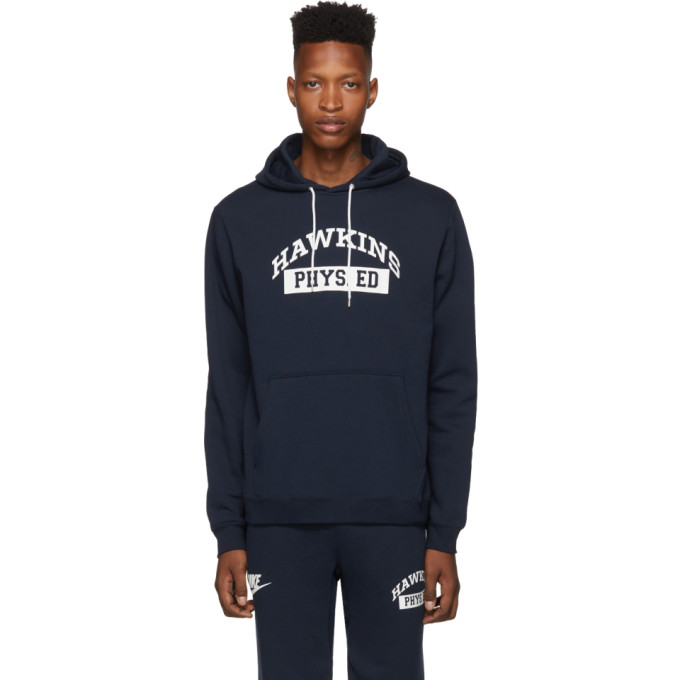 stranger things nike hoodie navy