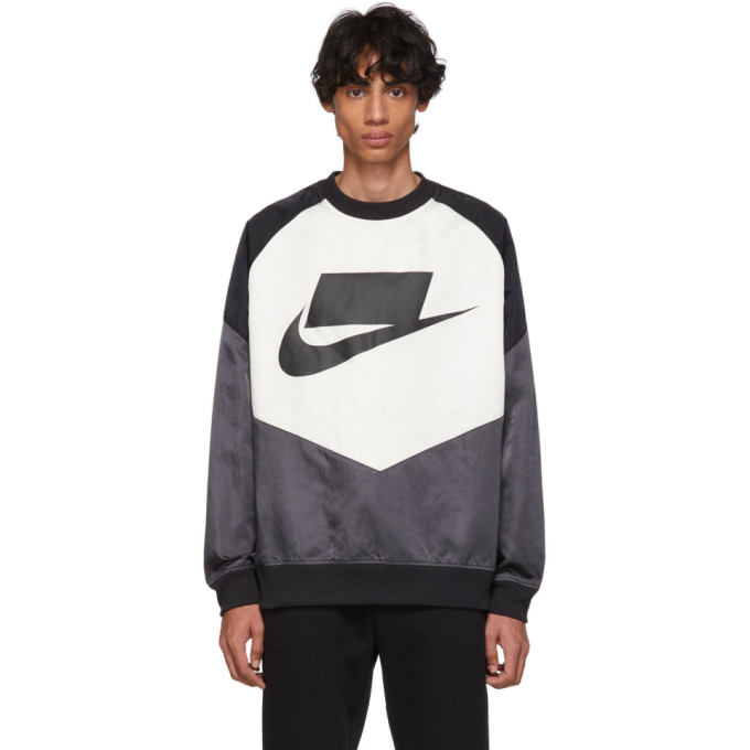 Click to view more detailed imagery on our partner's website Nike Black And Off-white Nsw Windrunner Sweatshirt In 060anthblk