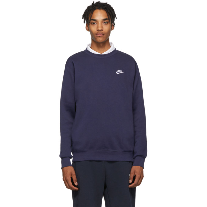 nike club crew sweatshirt navy