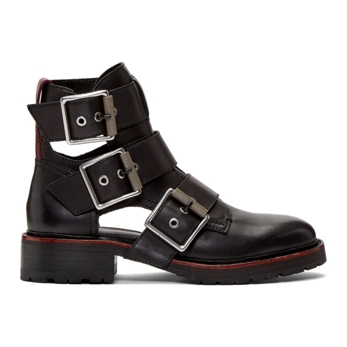 rag and bone Black Cannon Buckle II Boots