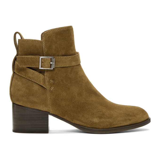 rag and bone Brown Suede Walker Buckle Boots