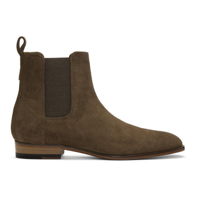 Hugo Khaki Suede Cult Chelsea Boots