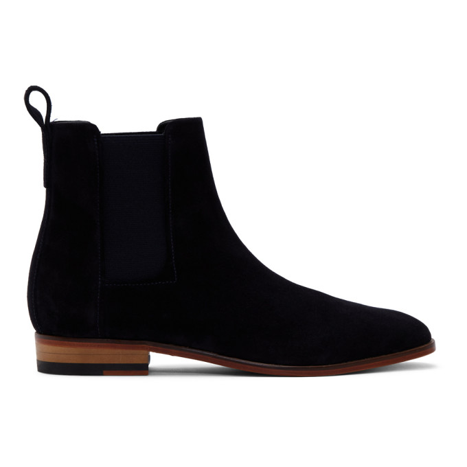 Hugo Navy Suede Cult Chelsea Boots