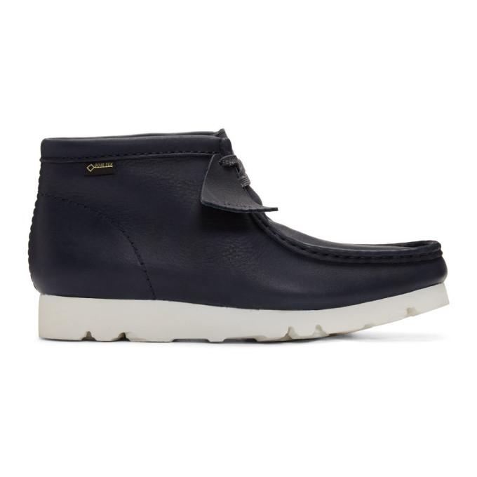 Clarks Originals Navy Wallabee GTX Boots