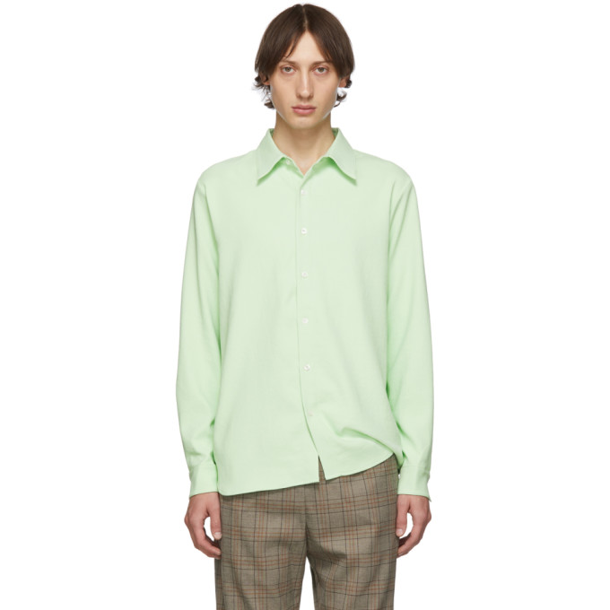 Tibi SSENSE Exclusive Green Classic Shirt 192095M19200103