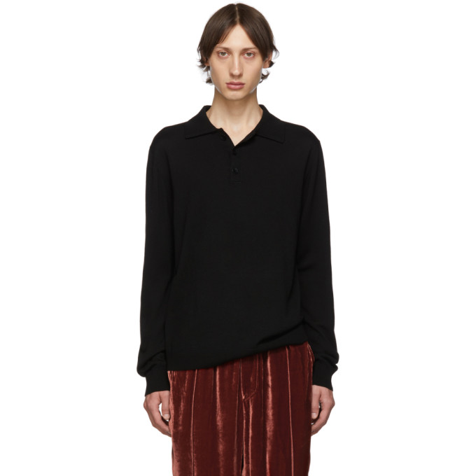 Tibi SSENSE Exclusive Black Hybrid Polo