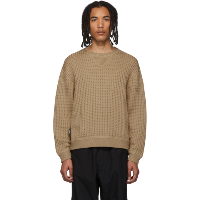 Affix Waffle-knit Merino Wool Sweater In Camel