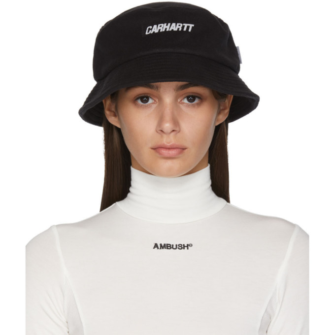 Carhartt Work In Progress Black Logo Beaufort Bucket Hat