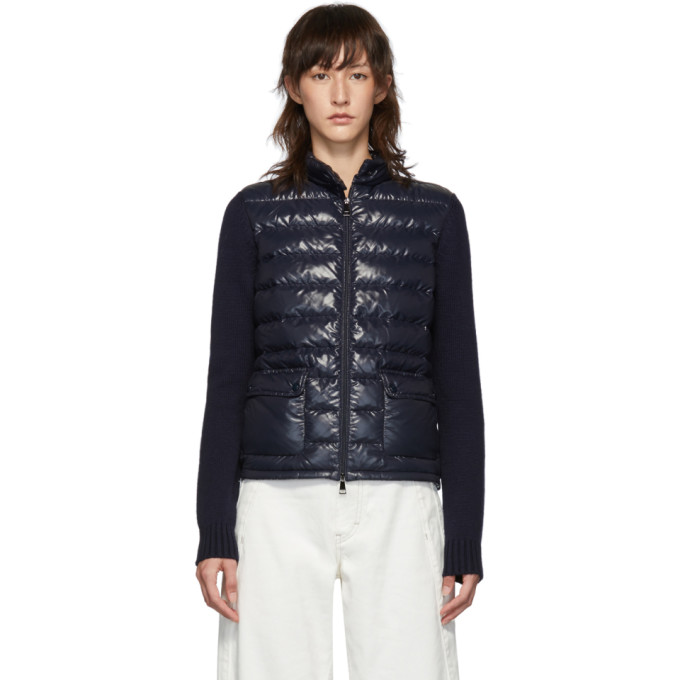Moncler Moncler Navy Down Knit Jacket