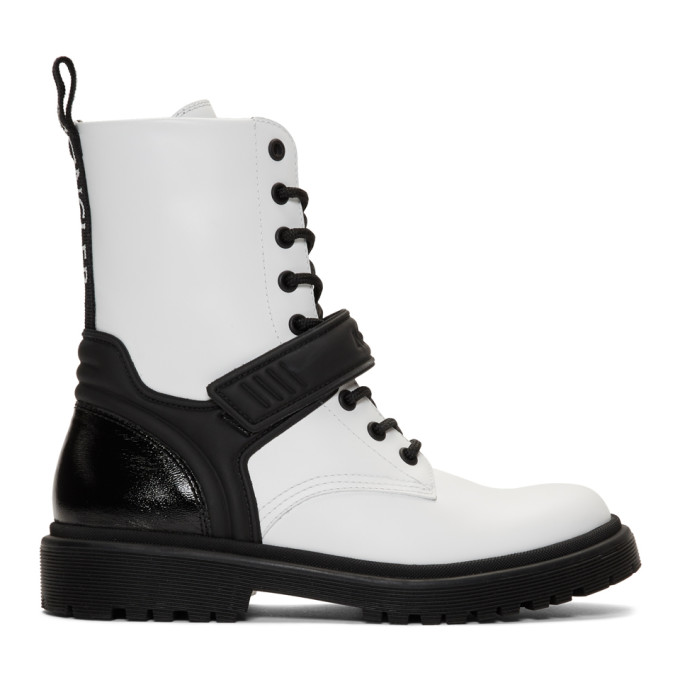 Moncler White Calypso Combat Boots