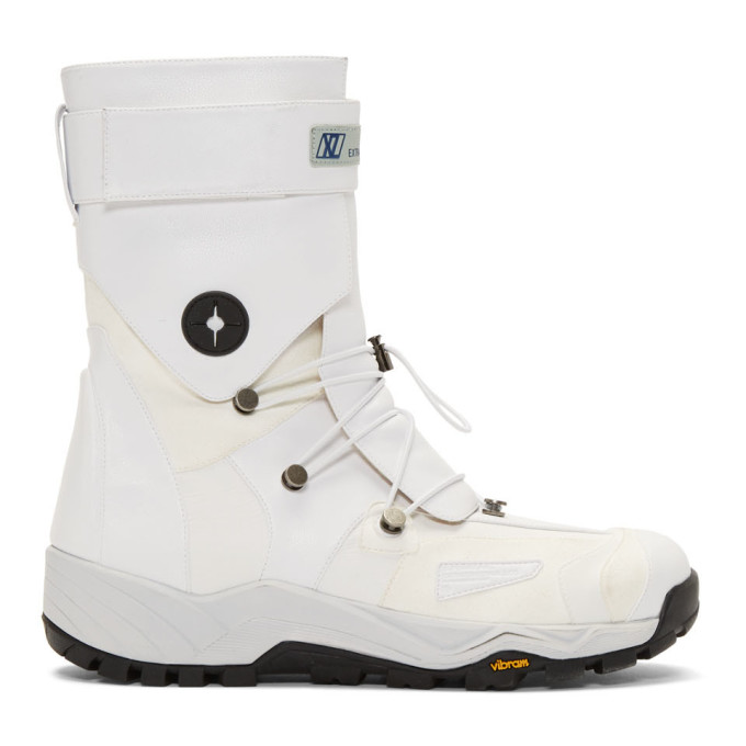 Xander Zhou White Lace-Up Boots
