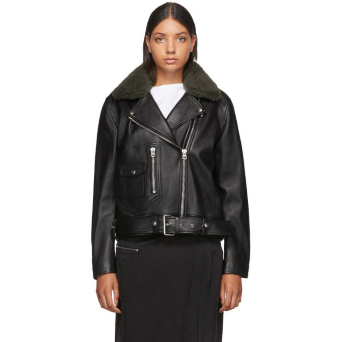 Acne Studios Black Leather Merlyn Jacket