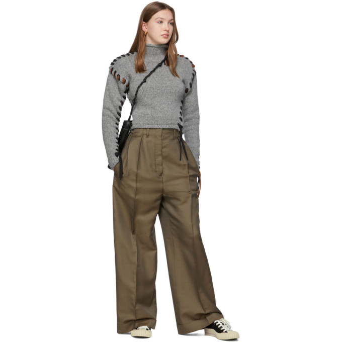 ACNE STUDIOS ACNE STUDIOS GREY LACE-UP TURTLENECK