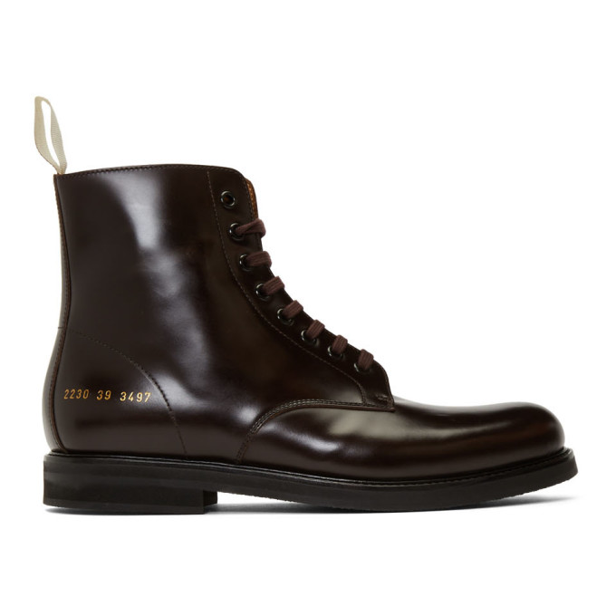 Common Projects Burgundy Standard Combat Boots