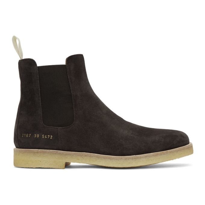 Common Projects Brown Suede Chelsea Boots