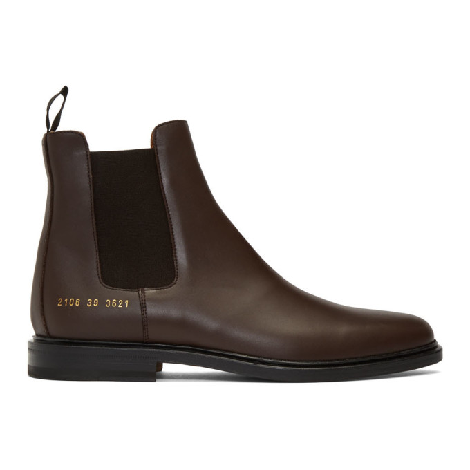 Common Projects Brown Chelsea Boots