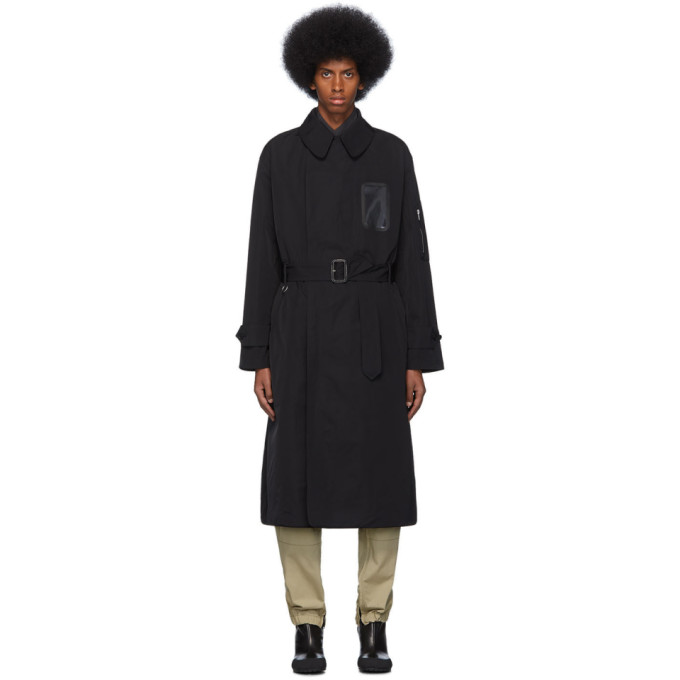 RANDOM IDENTITIES RANDOM IDENTITIES BLACK MILITARY TRENCH COAT