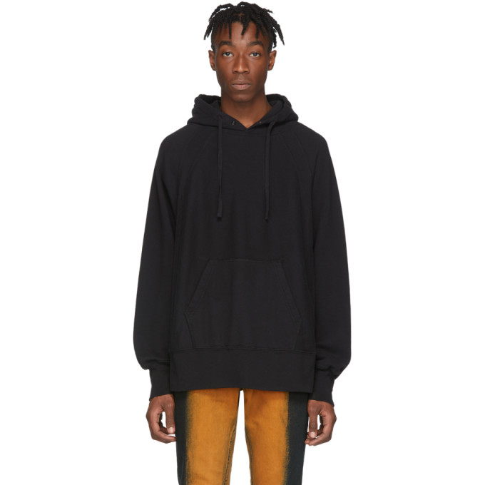 Click to view more detailed imagery on our partner's website Engineered Garments Black Cotton Fleece Raglan Hoodie In Nl015 Black
