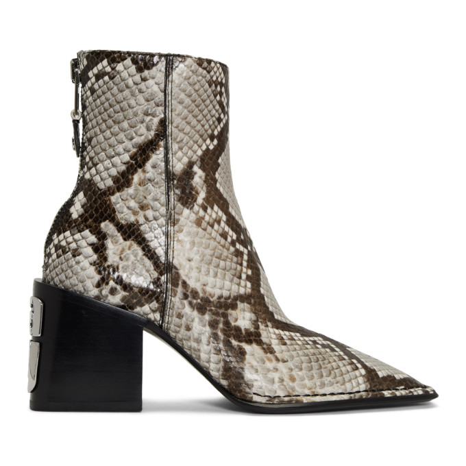 Alexander Wang Black and White Snake Parker Boots