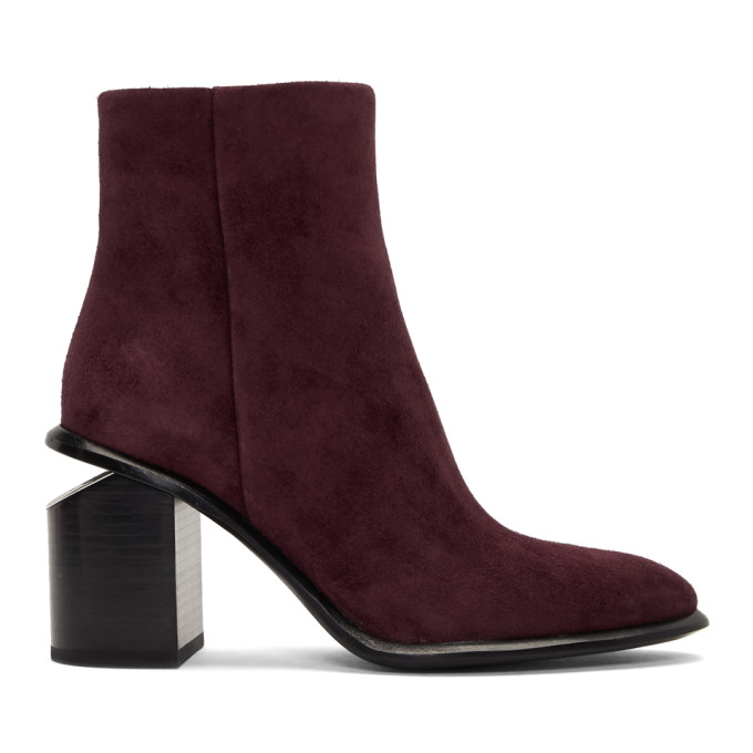 Alexander Wang Burgundy Suede Anna Mid Boots