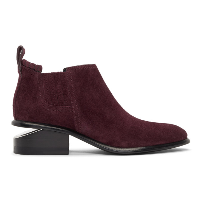 Alexander Wang Purple Suede Kori Ankle Boots