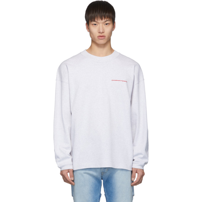 ALEXANDER WANG ALEXANDER WANG GREY CHYNATOWN LONG SLEEVE SWEATSHIRT